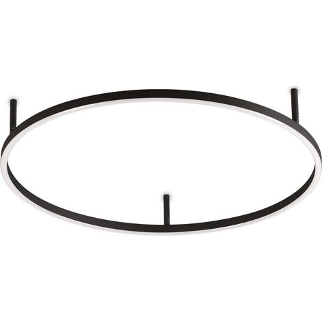 Ideal Lux ORACLE SLIM Plafonnier semi-encastré rond à LED intégré 70 cm non gradable 4 000 K noir