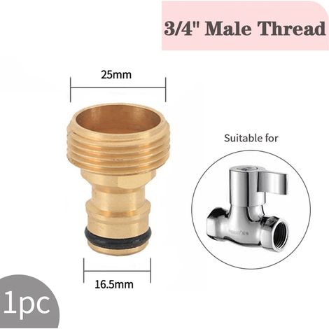 (Mâle-3l4-comme sur l'image) Adaptateur de raccord rapide fileté pour système d'irrigation goutte à goutte de jardin, raccords de tuyau en cuivre, système d'arrosage de jardin (1/5)