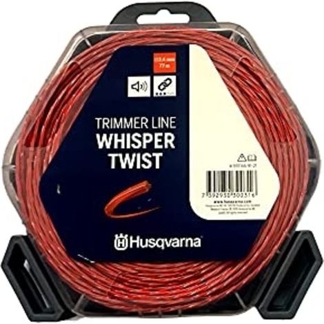 Fil pour débroussailleuse 597669121 – Diamètre 2,4 mm – Longueur 77 m – Couleur orange et gris pour visibilité accrue (1/2)