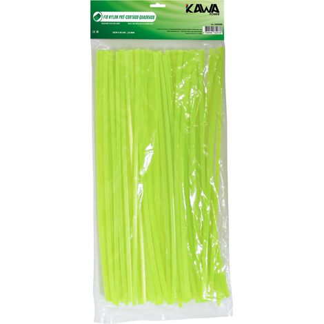 Kawapower Hilo de nylon precortado cuadrado 6 mm (6mm x 32cm x 50 Unid)