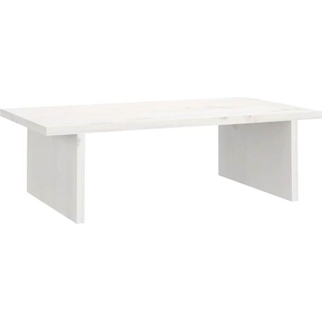 Support de moniteur Blanc 50x27x15 cm Bois de pin solide (1/5)