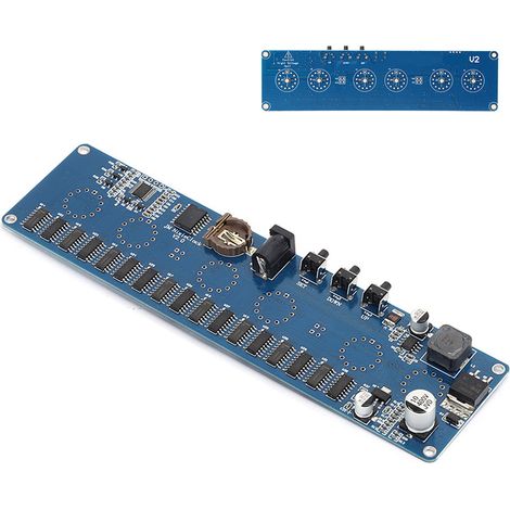 Carte de circuit imprimé PCBA pour tube Nixie IN14 avec contrôleur STM8S005, entrée 12V 1A, sortie LED RGB et connecteur DC jack
