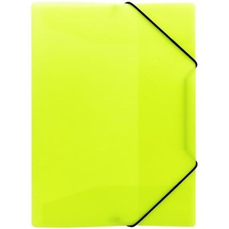 Carpeta con banda elástica A4 PP amarillo neón