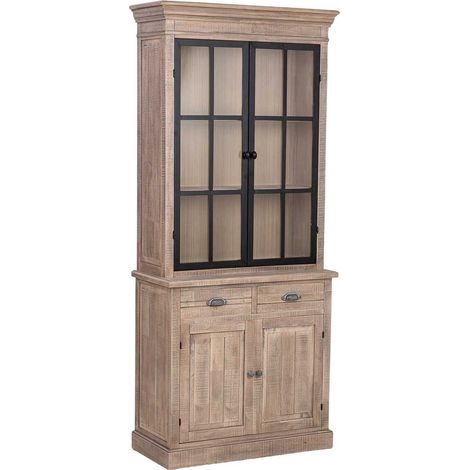 Vitrina de madera marrón 87x40x198h cm (1/5)