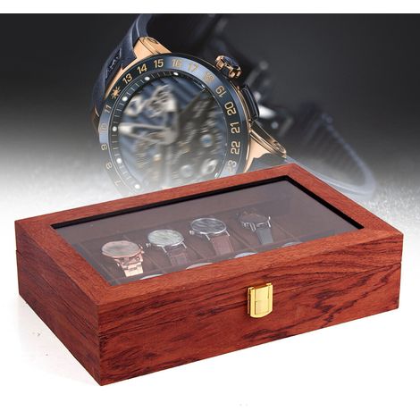 12 Montres Boîte De Montre En Bois Boîte De Rangement Boîte De Montre Vitrine Boîte À Bijoux (1/5)