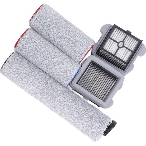 Brosse principale + 2 filtres pour Roborock U10, pièces de rechange pour aspirateur laveur sans fil à double brosse, kit de rouleau de nettoyage (3 pièces). (1/5)