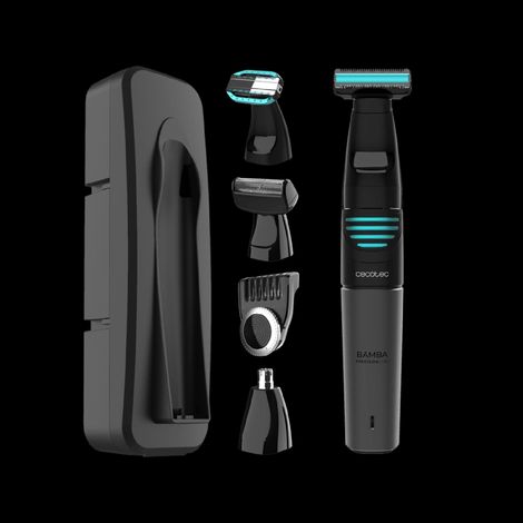 Cecotec Multigrooming Trimmer PrecisionCare 5in1 rasoir électrique. Multifonction 5 en 1, visage et corps, batterie au lithium, autonomie de 90 minutes, lames en acier inoxydable et étanches.