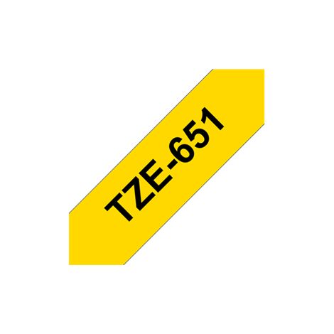 Brother 651 Laminierband Thermolaminat Schwarz auf Gelb Rolle (2,4 cm x 8 m)