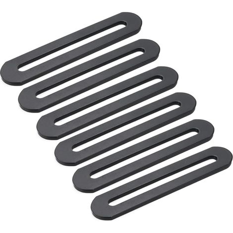 Set mit 6 Möbelreparaturplatten, geraden Winkeln, Montageplatten aus dickwandigem Stahl, einschlitzig, 8,9 x 1,9 cm (3,5 x 0,75 Zoll), schwarz