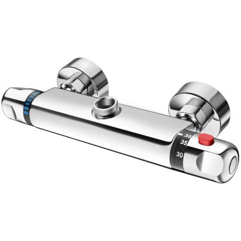QORVA-Robinet mitigeur thermostatique de douche et de baignoire avec corps de poignée orienté vers le haut