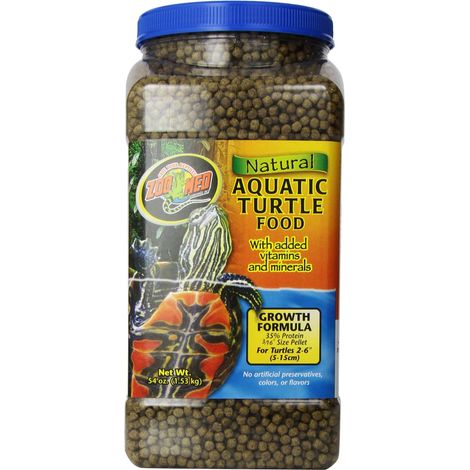 Zoo Med Food Natural Acquatic Turtle - Crescita, Cibo Tartarughe d'acqua in pellet da 4,8 MM, Galleggiante, 1.53 KG (1/3)