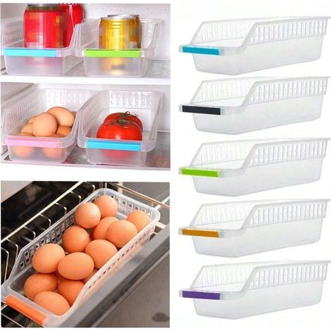 5 cajas de almacenamiento de plástico para refrigeradores y congeladores (colores aleatorios). (1/5)