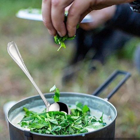 MTTProducts Entenklapperer aus Edelstahl 2er-Set Saucenlöffel Langlebig und rostfrei Silber Suppen und Saucenlöffel Geeignet für Küche und (1/4)