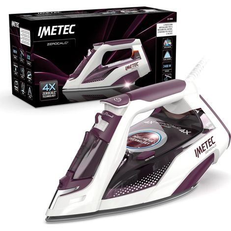 Imetec ZeroCalc Z3 3900 Ferro da Stiro Secco Vapore Ceramica Viola Bianco 2400 W
