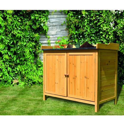 Pflanztisch Holz Hochbeet Kasten Gewächshaus Kräuter Blumen Gemüse Ablage Garten (1/5)