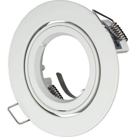 V-TAC Runder LED-Einbaustrahlerhalter GU10 und GU5.3 (MR16) Farbe Weiß Einstellbar