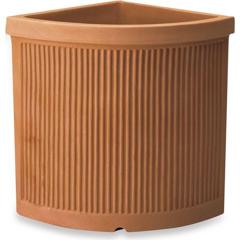 Vaso Resina Angolare Millerighe cm. 44 Anticato