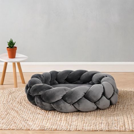 Couchage pour chien cinzento en algodão 55 x 55 x 14 cm (1/5)