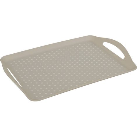 Vassoio antiscivolo in polietilene beige 45,5x31,5 cm - 5five