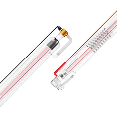 Tube Laser CO2, 60 W, Tube de Gravure Laser en Verre Borosilicaté, Longueur 1250 mm, Diamètre Extérieur 80 mm, avec Tête en Métal, Fils Préconnectés, pour Machine de Découpe et de Gravure Laser (1/5)