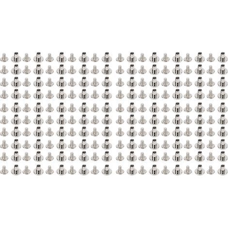 200 Sets Rivets en Laiton pour Cuir, Vis Chicago 9.5x8mm, Tête Ronde, Revêtement Uniforme, Fixations en Cuivre ou Argent pour Projets DIY (1/5)