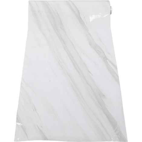 Autocollant Mural Blanc Résistant la Chaleur en Pp pour Murs et Crédences, Étanche et Anti-huile, Couvre les Joints Effet Marbre (1/5)