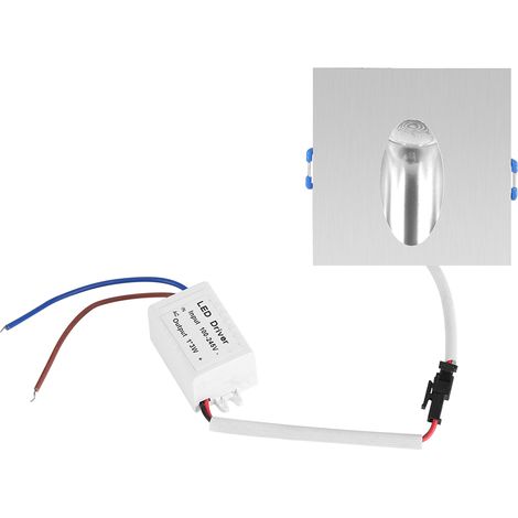 Lampe LED encastrable murale 1 W pour porche, allée, escalier, coin en aluminium, carrée, blanc chaud (1/5)