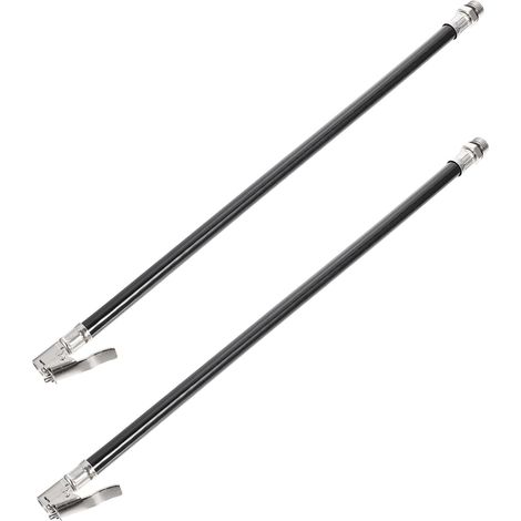 2 pièces Tuyau Extension pour Pompe à Air de Pneu Flexible et Alliage de Zinc Raccord Clip pour Moto Voiture Vélo Kit (1/5)
