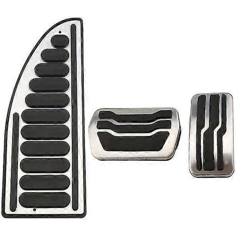 Couvre-pédales en acier inoxydable pour Ford Focus 2, 3, 4, Mk2, Mk3, Mk4, Kuga, Escape, RS, ST (2005-2019) : jeu de pédales d'embrayage, d'accélérateur et de frein avec repose-pieds. (1/5)
