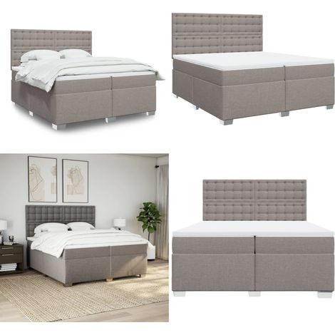 Boxspringbett mit Matratze Taupe 200x200 cm Stoff - Boxspringbett - Doppelbett - Bettsofa - Schlafsystem - Liegefläche 200x200 Cm - Home & Living (1/5)