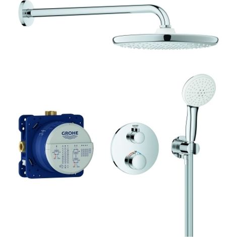 GROHE Sistema doccia ad incasso Grohtherm 34872 con FMS rotondo/SmartBox/Soffione/Set doccia cromo, 34872000