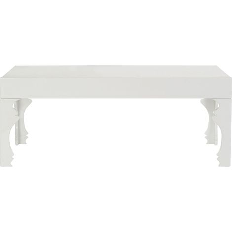 Interiors by Premier High Gloss White Coffee Table, White Wood Coffee Table, Rectangular Coffee Table, Stylish Coffee Table (1/3)