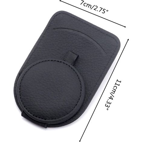 Porte-Lunettes Voiture Magnétique Universel, Support Lunettes de Soleil en Cuir PU pour Pare-Soleil, avec Clip Carte, Fixation Aimantée pour Visière Auto (1/5)