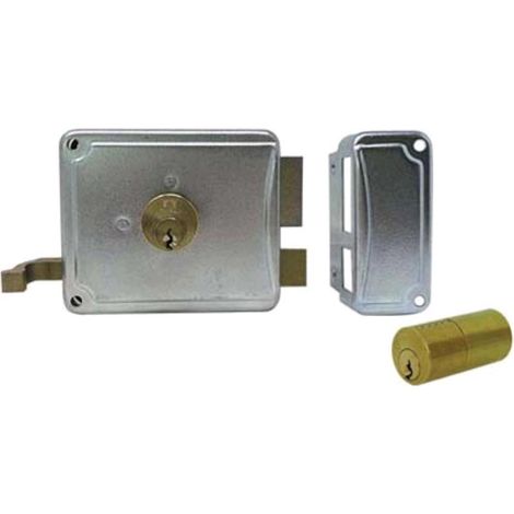 SERRATURA LEGNO APPLICARE P27 FACCHINETTI ZINCATA C.TONDO FISSO M2+SCR DX E.MM 70