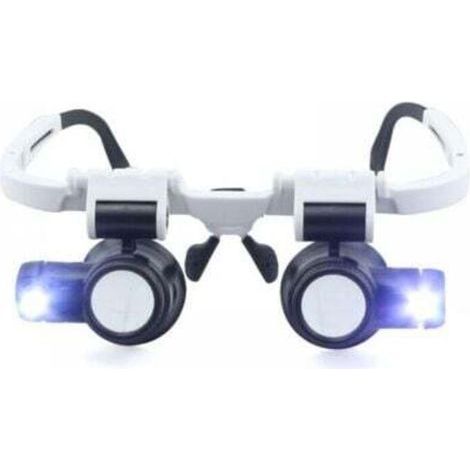 Loupe réglable Tête de Tête de Tête Loupe avec Lumière LED 8 X 15 X 23 X Lunettes Jumelles Loupe Mains Libres Loupe pour Lire, Loupe, Montre et Réparation Électronique (1/4)