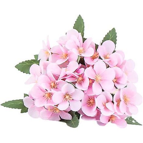 Branche de bégonia artificielle avec tige, 5 fourches, 35 têtes, pour la maison, les mariages et les fêtes, fausse pomme d'ornementrose, violet (1/5)
