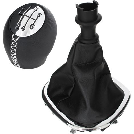 Pomello del cambio Fiat Talento 16-20 NERO/CROMATO + CUFFIE NERE CON CORNICE CROMATA 6 MARCE (1/5)