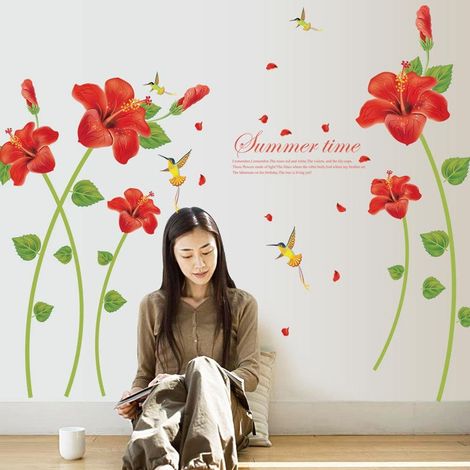 Stickers muraux 3D en forme de rose pour la décoration intérieure (1/5)