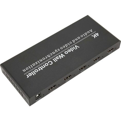 Contrôleur de mur vidéo 4K 30 Hz, 1 entrée, 4 sorties, 9 modes, télécommande incluse, construction en alliage d'aluminium, prend en charge l'interface multimédia haute définition, certifié CE. (1/5)