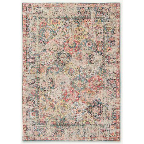 BAKHTIARI DESIGN - ALFOMBRA CLÁSICA ANTICUARIA - Hecha en Bélgica - Acabado a Mano - Antideslizante Natural - 100% Algodón - Janisery Multi - 140 x 200 CM (1/5)