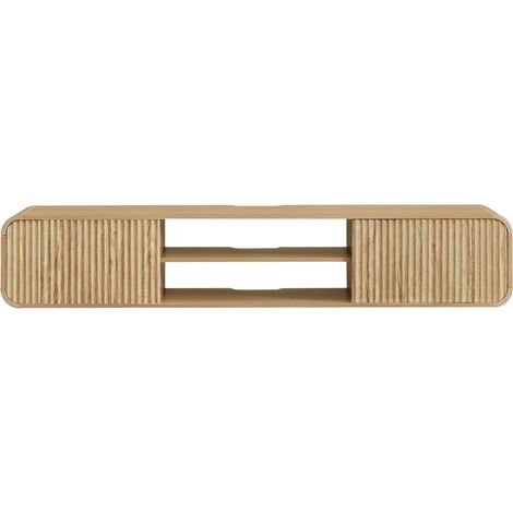 Schwebendes TV-Wandboard 160 cm aus naturfarbener Spanplatte HOMVRA (1/5)