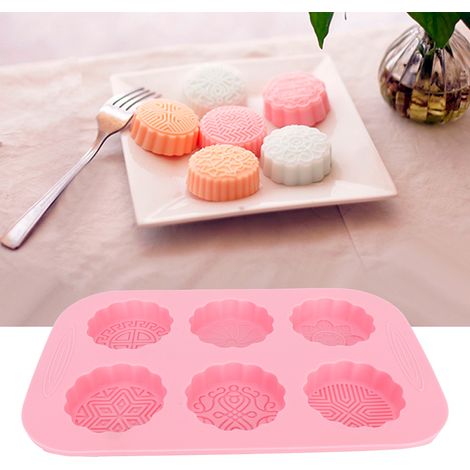Moule à savon silicone 6 cases en forme de lune pour pâtisserie et DIY
