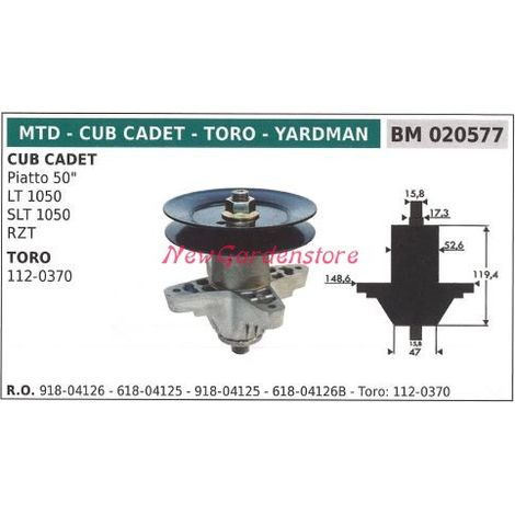 Mozzo portalama trattorino rasaerba tagliaerba piatto 50 pollici MTD 020577