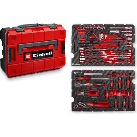 Original Einhell E-CASE 80-tlg. Werkzeugkoffer (Werkzeug-Set im robusten, stapelbaren Kunststoffkoffer als ideale Grundausstattung für den Haushalt, die Werkstatt oder unterwegs) (1/7)