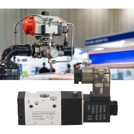 BERM® 3V110-06 Magnetventil, 3-Wege, 2-Positionen-Verteiler, 24V DC pneumatisch, 1/8" NPT-Gewinde. (1/5)