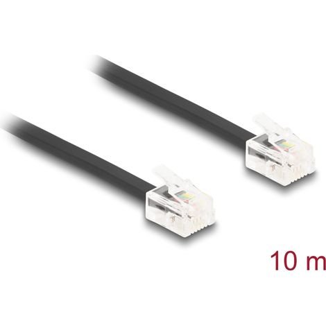Delock Telefonkabel RJ11 Stecker zu RJ11 Stecker schwarz 10 m