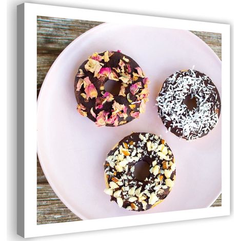 Tableau sur toile Donuts colorés 40x40 (1/5)