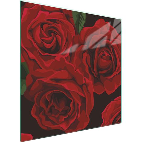PIASTRA PROTETTIVA IN VETRO PER STUFA 50x52 ROSE (1/5)