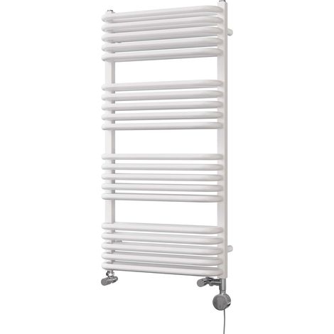 Crossmoor - White Dual Fuel Towel Rail H1000mm x W500mm Thermostatic (1/3)