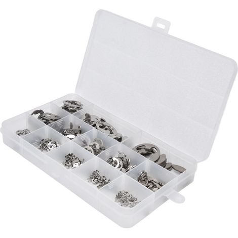 400 Pièces Circlips 604 en Acier Inoxydable, Kit d'Assortiment pour Roulements, Arbres et Axes (1/5)